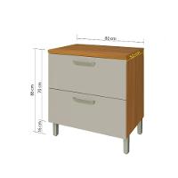 Balcão 1 Porta 1 Gaveta Nesher Princesa 80cm Mdf - 4