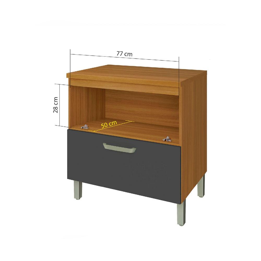 Balcão 1 Porta 1 Gaveta Nesher Princesa 80cm Mdf - 3