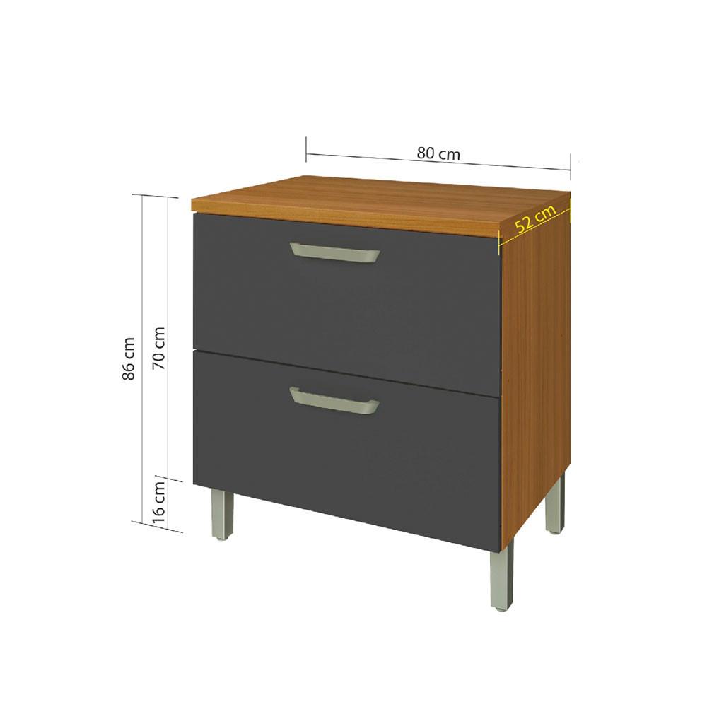 Balcão 1 Porta 1 Gaveta Nesher Princesa 80cm Mdf - 4