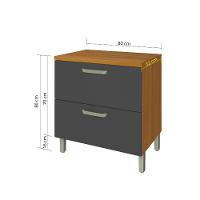 Balcão 1 Porta 1 Gaveta Nesher Princesa 80cm Mdf - 7