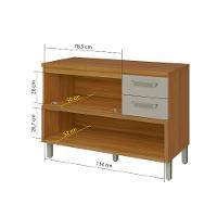 Balcão 1 Porta 2 Gavetas Nesher Princesa 120cm Mdf - 11