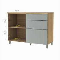 Balcao 1 Porta 3 Gavetas Nesher Marquesa 120cm 100 Mdf - 2