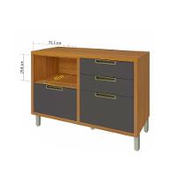 Balcão 1 Porta 4 Gavetas Nesher Imperatriz 120cm Mdf - 11