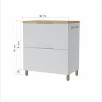 Balcao 1 Porta Basculante 1 Gaveta Nesher Marquesa 80cm 100 Mdf - 3