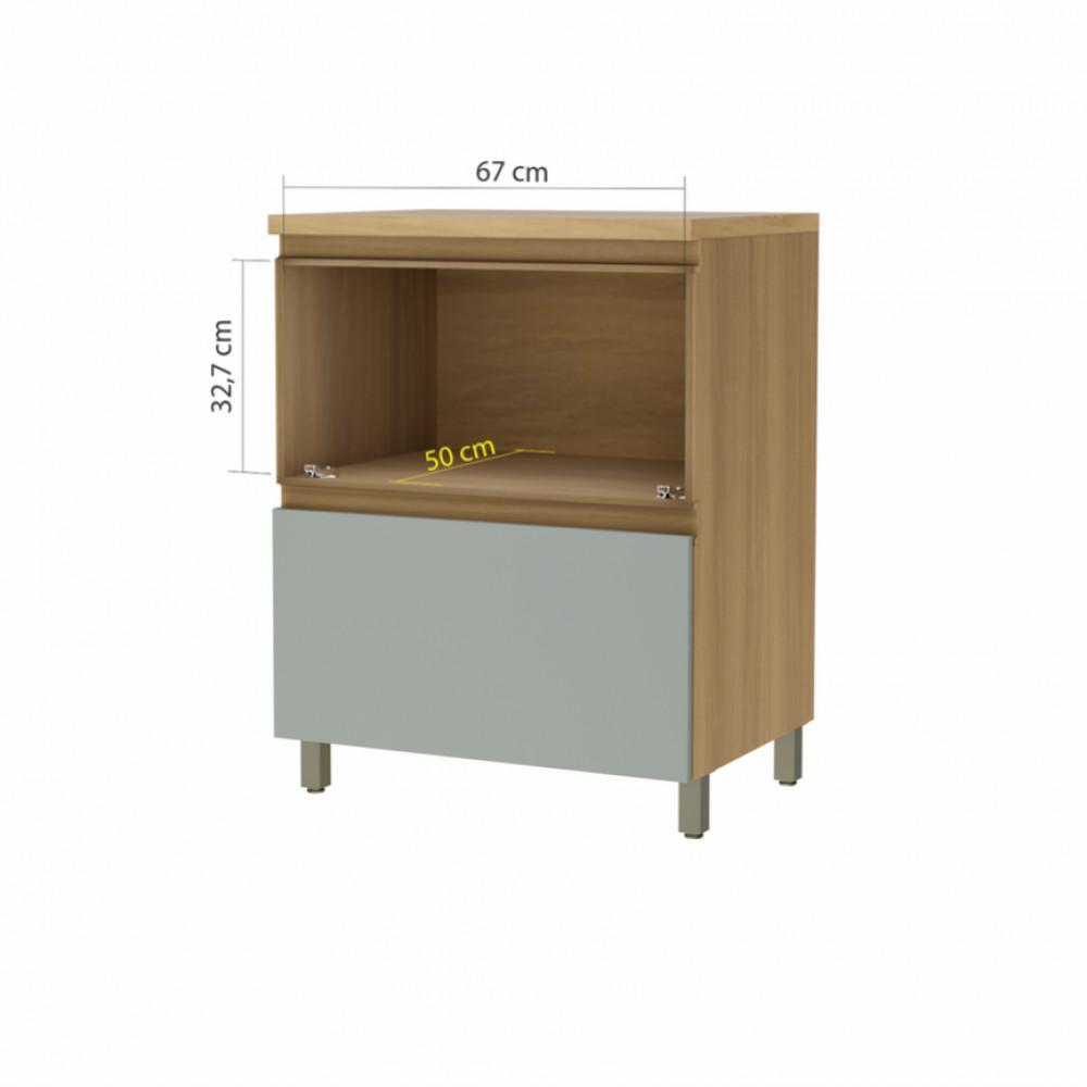 Balcao 1 Porta Basculante 1 Gaveta Nesher Rainha 70cm 100 Mdf - 3