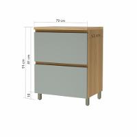 Balcao 1 Porta Basculante 1 Gaveta Nesher Rainha 70cm 100 Mdf - 2