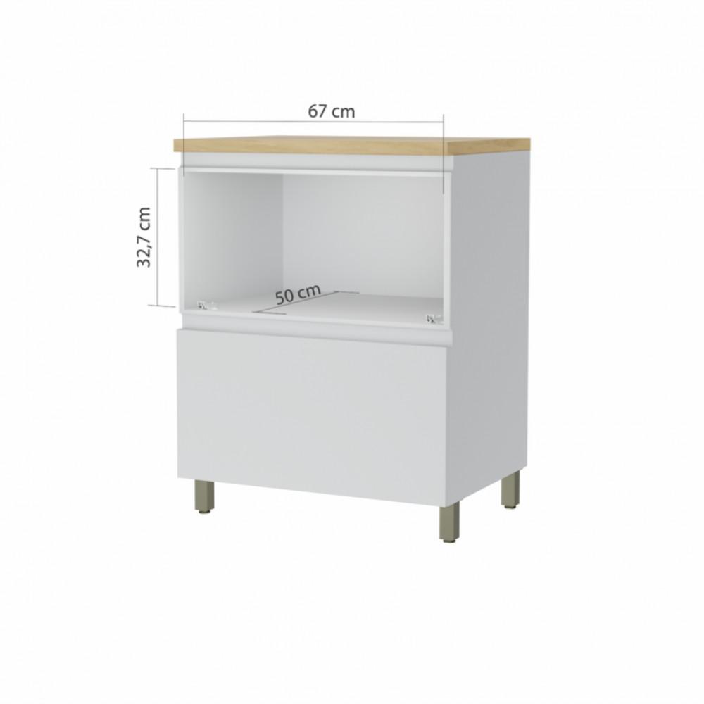 Balcao 1 Porta Basculante 1 Gaveta Nesher Rainha 70cm 100 Mdf - 3