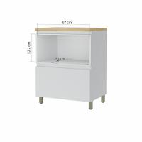 Balcao 1 Porta Basculante 1 Gaveta Nesher Rainha 70cm 100 Mdf - 3