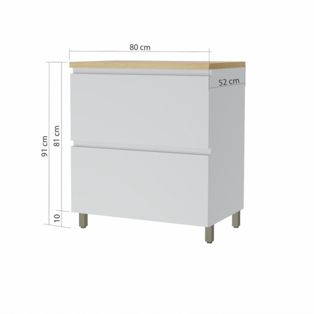 Balcao 1 Porta Basculante 1 Gaveta Nesher Rainha 80cm 100 Mdf - 2