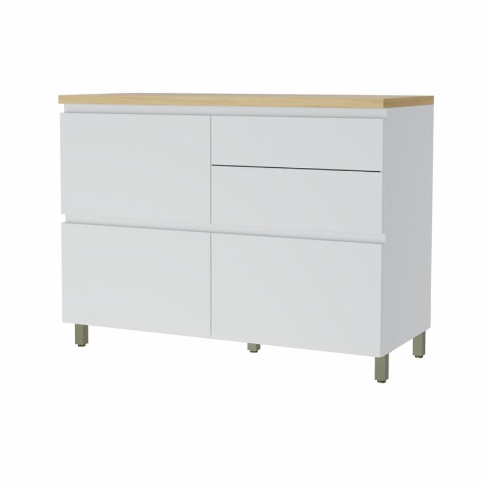 Balcao 1 Porta Basculante 4 Gavetas Nesher Rainha 120cm 100 Mdf - 1