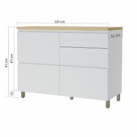 Balcao 1 Porta Basculante 4 Gavetas Nesher Rainha 120cm 100 Mdf - 2