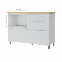 Balcao 1 Porta Basculante 4 Gavetas Nesher Rainha 120cm 100 Mdf - 3
