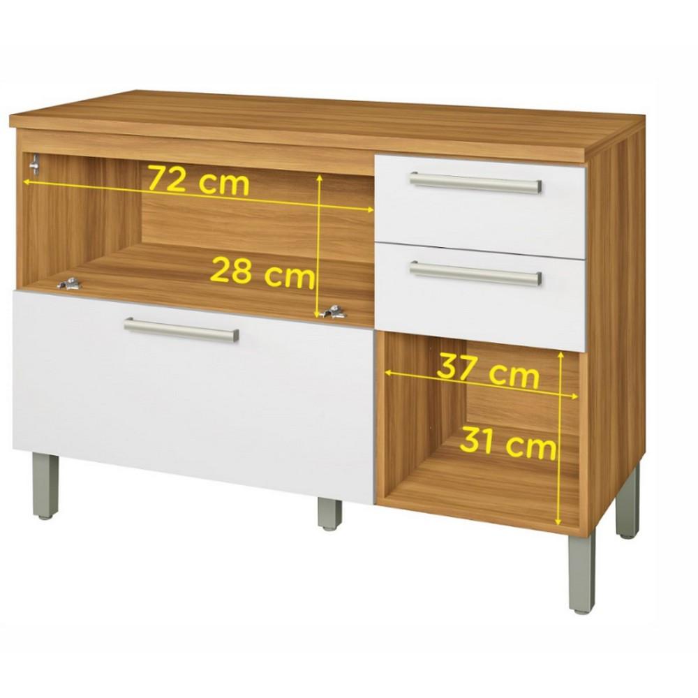 Balcão 2 Portas e 3 Gavetas Burguesa Premium 120cm Nesher - 7