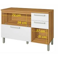 Balcão 2 Portas e 3 Gavetas Burguesa Premium 120cm Nesher - 7