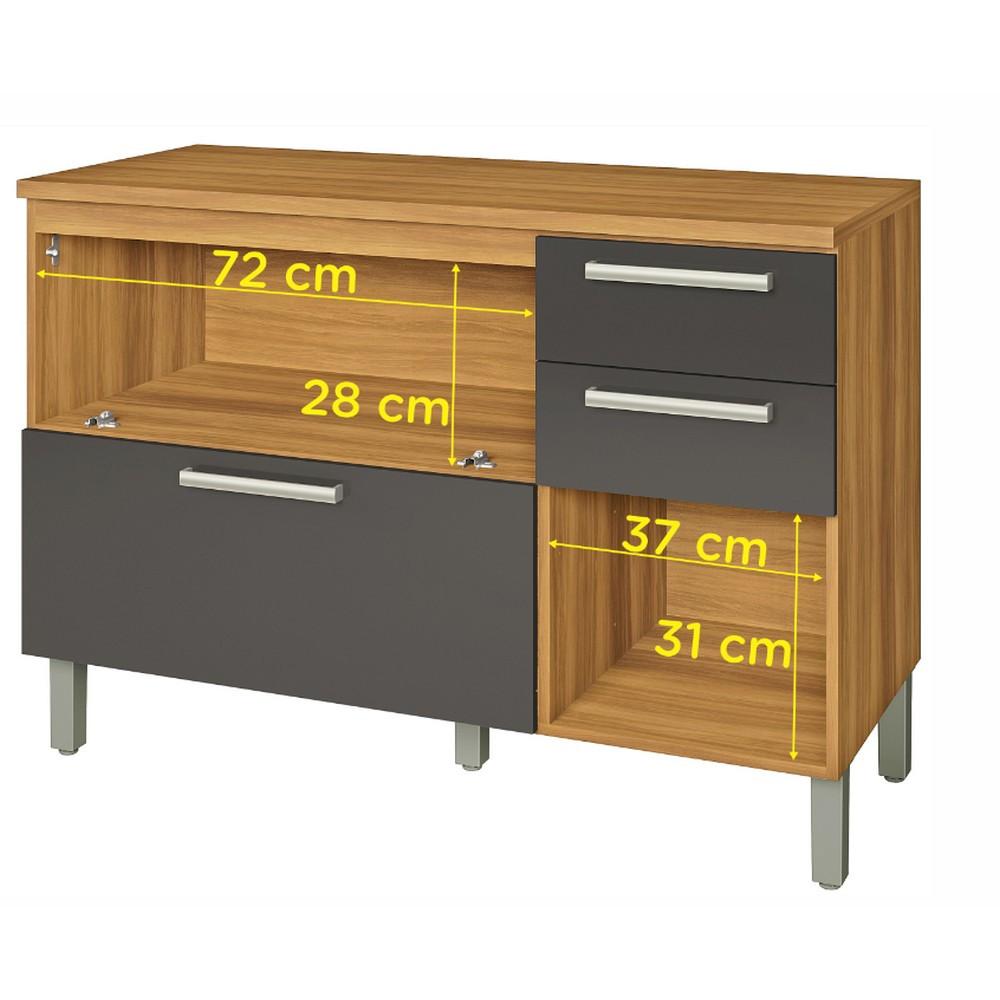 Balcão 2 Portas e 3 Gavetas Burguesa Premium 120cm Nesher - 8