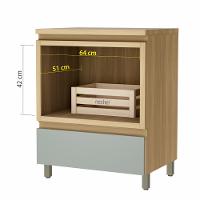 Balcão Forno 1 Gaveta Rainha 70cm 100 MDF - 4