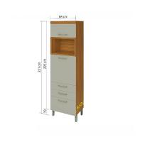 Paneleiro 2 Portas 3 Gavetas Nesher Princesa 64cm Mdf - 4