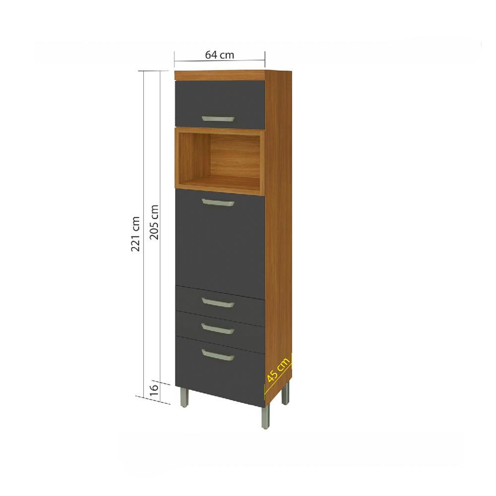 Paneleiro 2 Portas 3 Gavetas Nesher Princesa 64cm Mdf - 4