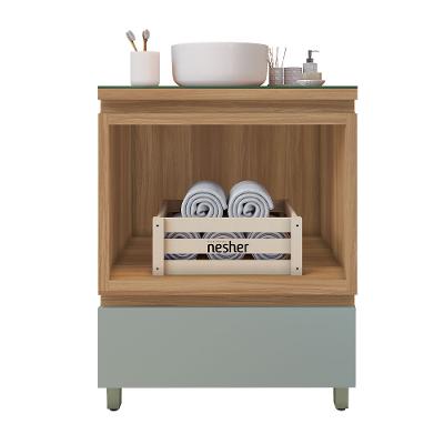 Gabinete de Banheiro 70cm com Caixa Organizadora Rainha 70cm MDF Nesher