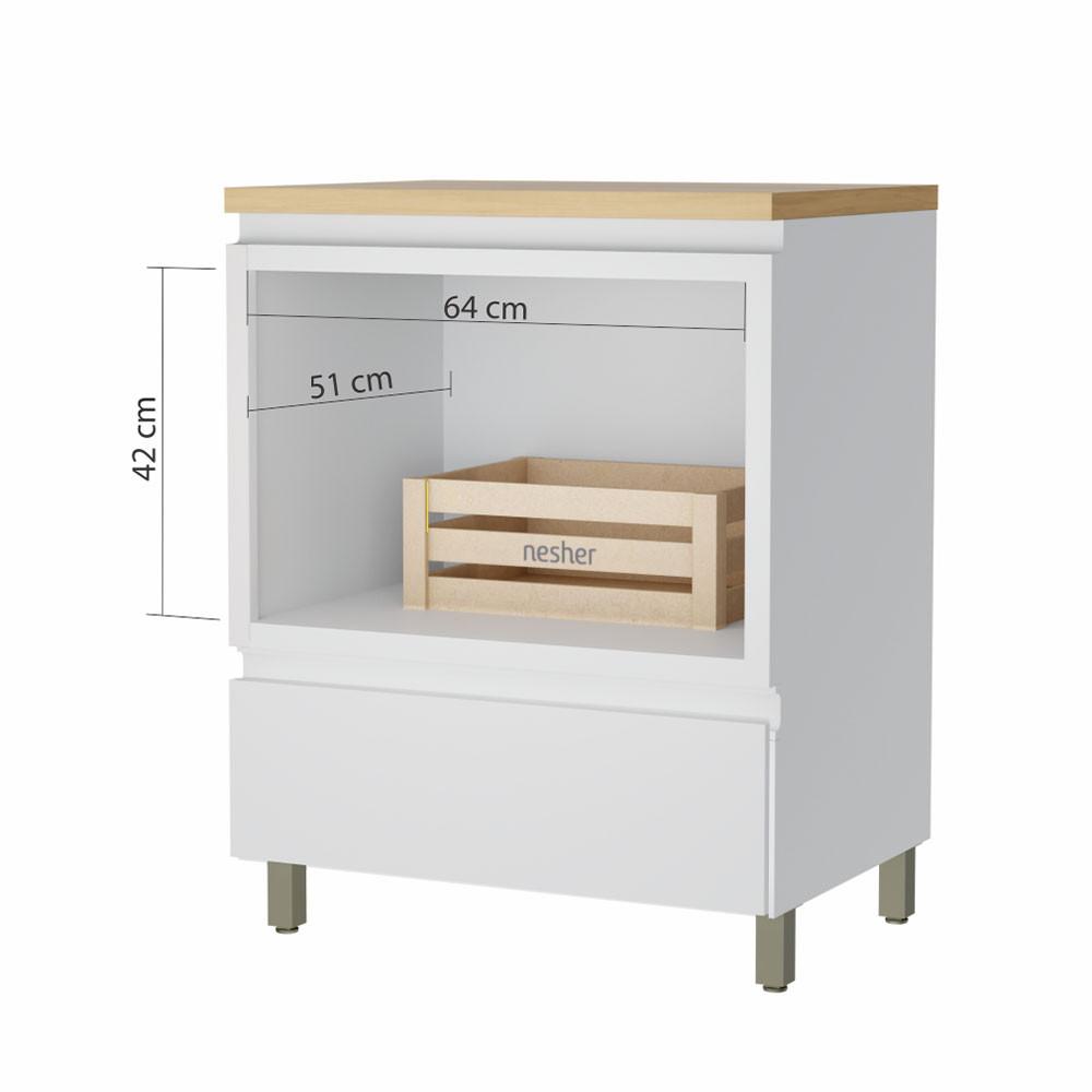 Gabinete de Banheiro 70cm com Caixa Organizadora Rainha 70cm MDF Nesher - 7