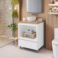 Gabinete de Banheiro 70cm com Caixa Organizadora Rainha 70cm MDF Nesher - 3