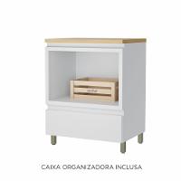 Gabinete de Banheiro 70cm com Caixa Organizadora Rainha 70cm MDF Nesher - 5
