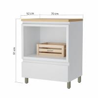 Gabinete de Banheiro 70cm com Caixa Organizadora Rainha 70cm MDF Nesher - 6