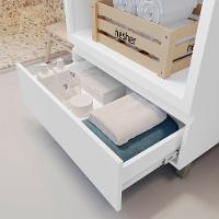 Gabinete de Banheiro 70cm com Caixa Organizadora Rainha 70cm MDF Nesher - 8