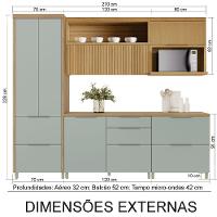 Cozinha 5 Peças Marquesa 6 Portas 6 Gavetas 100 MDF Nesher - 3
