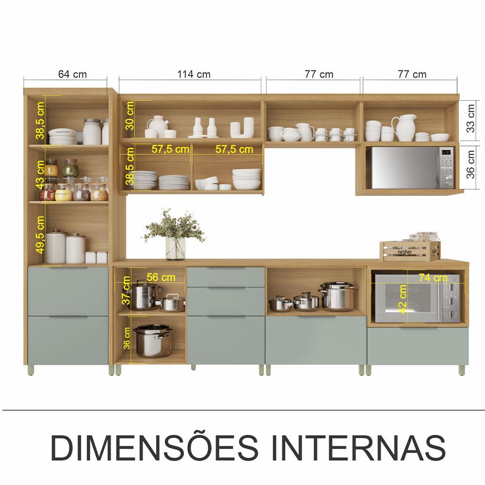 Cozinha 7 Peças Marquesa 7 Portas 7 Gavetas 350cm MDF Nesher - 4