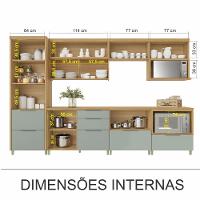 Cozinha 7 Peças Marquesa 7 Portas 7 Gavetas 350cm MDF Nesher