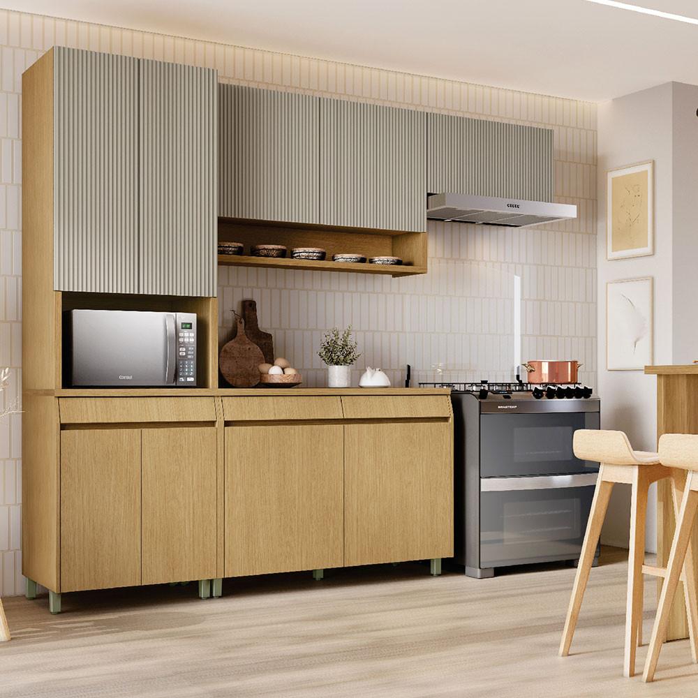 Cozinha Simone Mendes 270Cm 4 Peças 9 Portas 3 Gavetas Nesher - 2