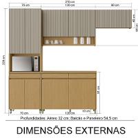 Cozinha Simone Mendes 270Cm 4 Peças 9 Portas 3 Gavetas Nesher - 3