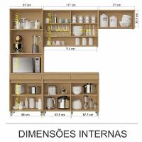 Cozinha Simone Mendes 270Cm 4 Peças 9 Portas 3 Gavetas Nesher