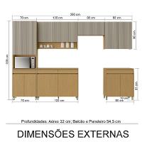 Cozinha Simone Mendes 350cm 6 Peças 13 Portas 7 Gavetas Nesher - 3