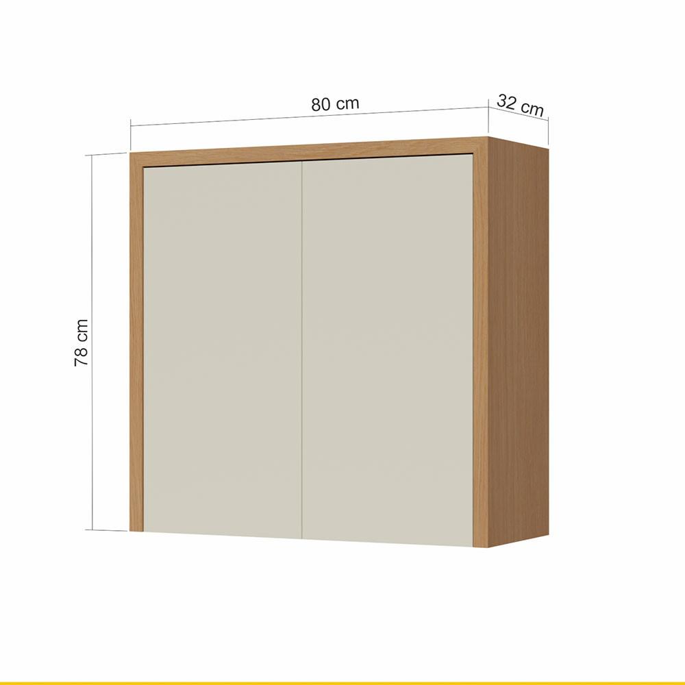 Armario Aereo Condessa 2 Portas 80cm 100 MDF CRV-CRG Nesher - 2