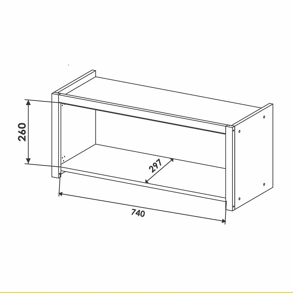 Armario Geladeira Condessa 1 Porta Basculante 80cm 100 MDF CRF-CRG Nesher - 4