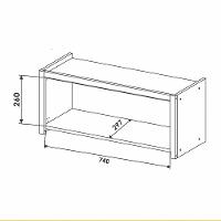 Armario Geladeira Condessa 1 Porta Basculante 80cm 100 MDF CRF-CRG Nesher - 4