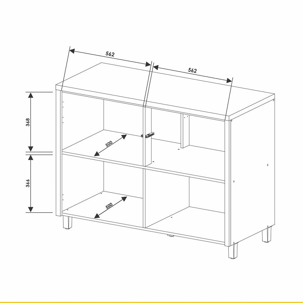 Balcao Condessa 2 Portas 120cm 100 MDF CRV-CRG Nesher - 4