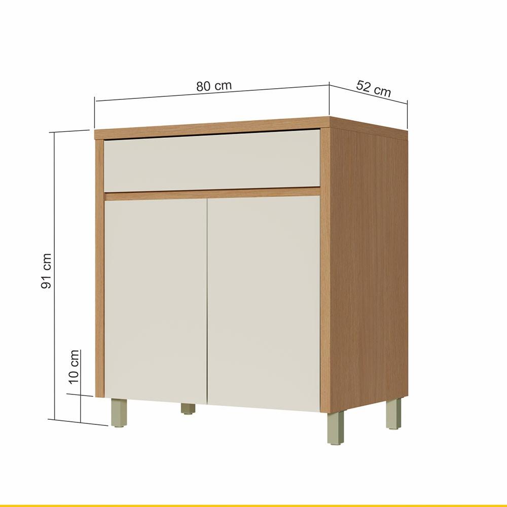 Balcao Condessa 2 Portas 1 Gaveta 80cm 100 MDF CRV-CRG Nesher - 2