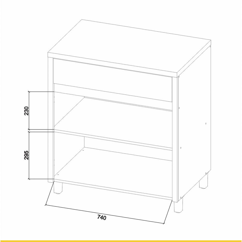 Balcao Condessa 2 Portas 1 Gaveta 80cm 100 MDF CRV-CRG Nesher - 4