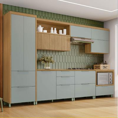 Cozinha 7 Peças com 8 Portas 7 Gavetas Marquesa 350cm em MDF Nesher