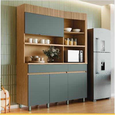 Cozinha 4 Portas 2 Gavetas Nesher Realeza Torre Angular 160cm 100 MDF