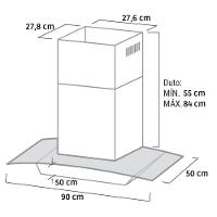 Coifa de Parede Suggar Esmeralda Touch Vidro Inox 90Cm - 4