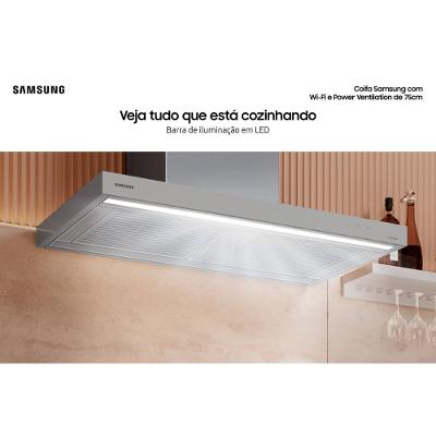 Coifa de Parede Samsung WI-FI 75Cm Inox 220V NK30CB600WCGBZ
