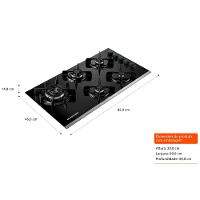 Cooktop a Gás 5 Bocas Brastemp Eclipse Collection Preto Bivolt BDD86APUNA - 3