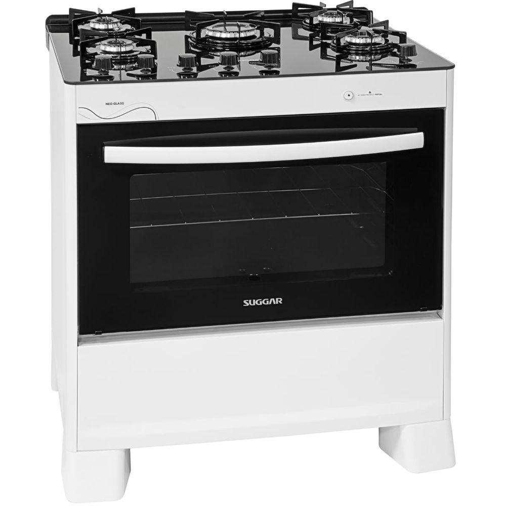 Fogão de Piso Suggar Neo Glass 5 Bocas Vidro Branco Bivolt FGVNG510BR - 3