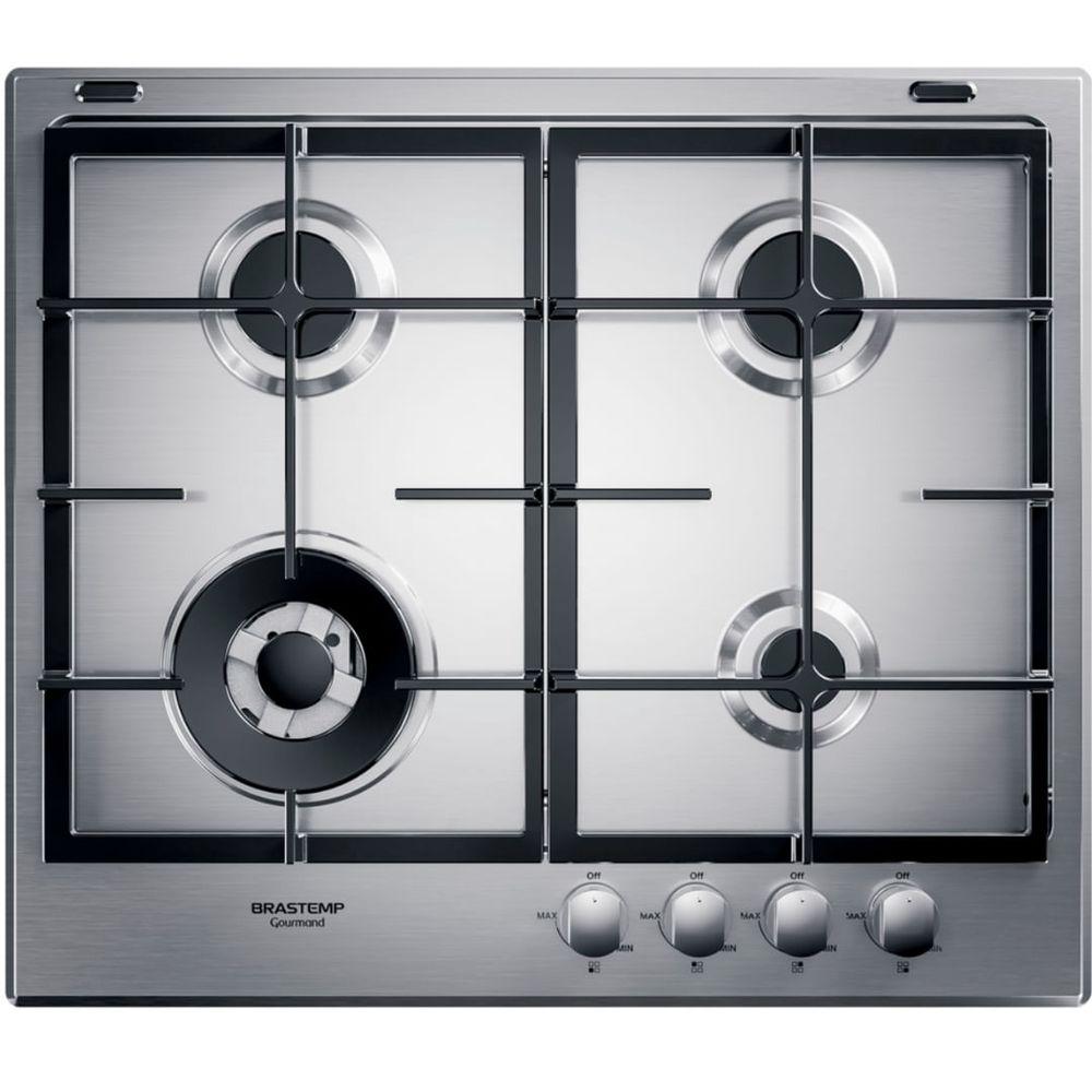 Cooktop a Gás Brastemp Gourmand 60Cm 4Q Inox 220V BDK60DRBNA - 1