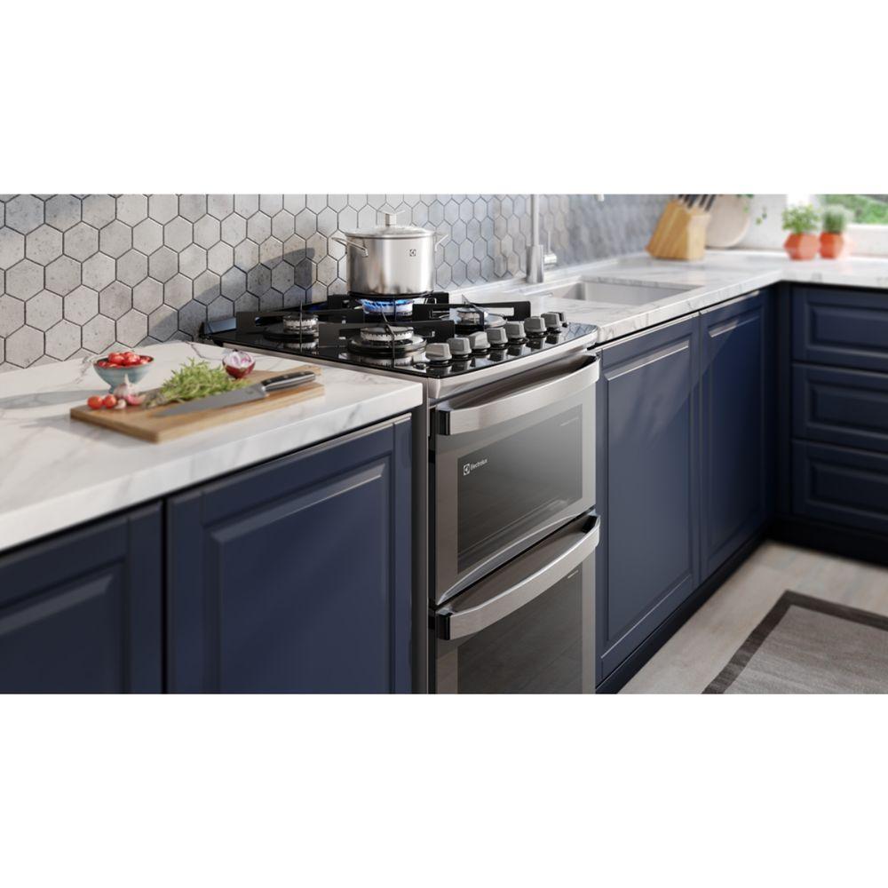 Fogão de Piso Electrolux FE4DC Com Forno Duplo PerfectCook360 4Q Cinza 110V 33042CBA185 - 2