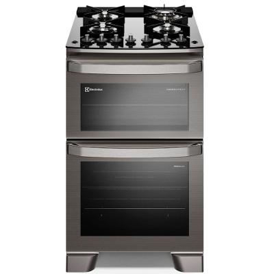 Fogão de Piso Electrolux FE4DC Com Forno Duplo 4 Bocas Cinza